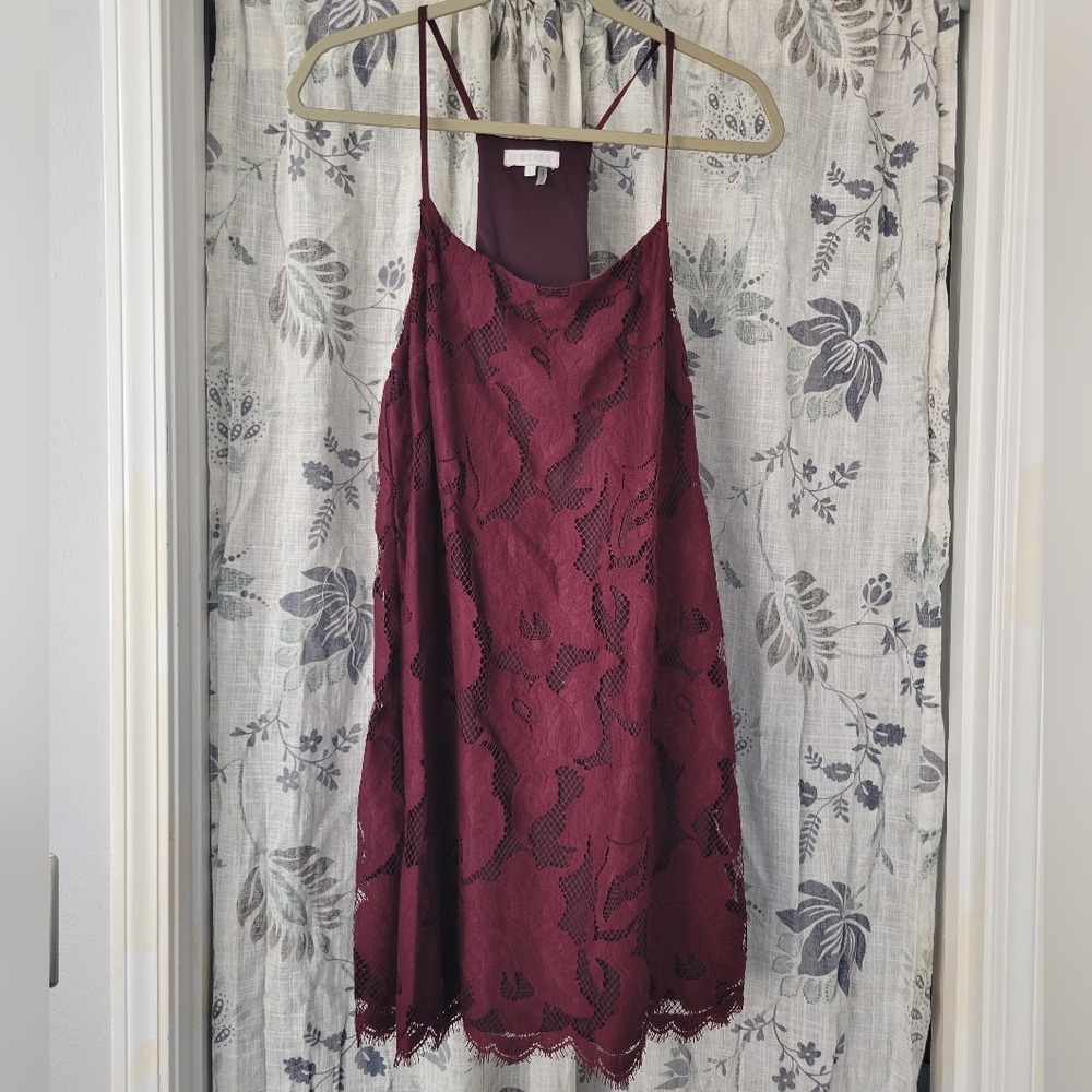 1. State Burgundy Lace Racerback Dress